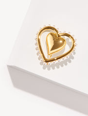 GOLD ROMANTIC HEART BROOCH | Talbots outlet