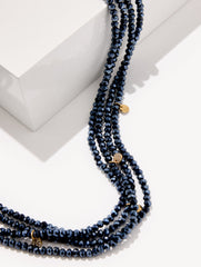 INDIGO BLUE/GOLD ADARA BEADED LAYER NECKLACE | Talbots US