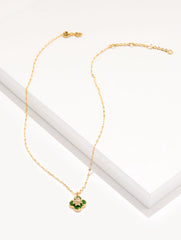 HILLSIDE GREEN/GOLD LUCKY CHARM NECKLACE | Talbots sale