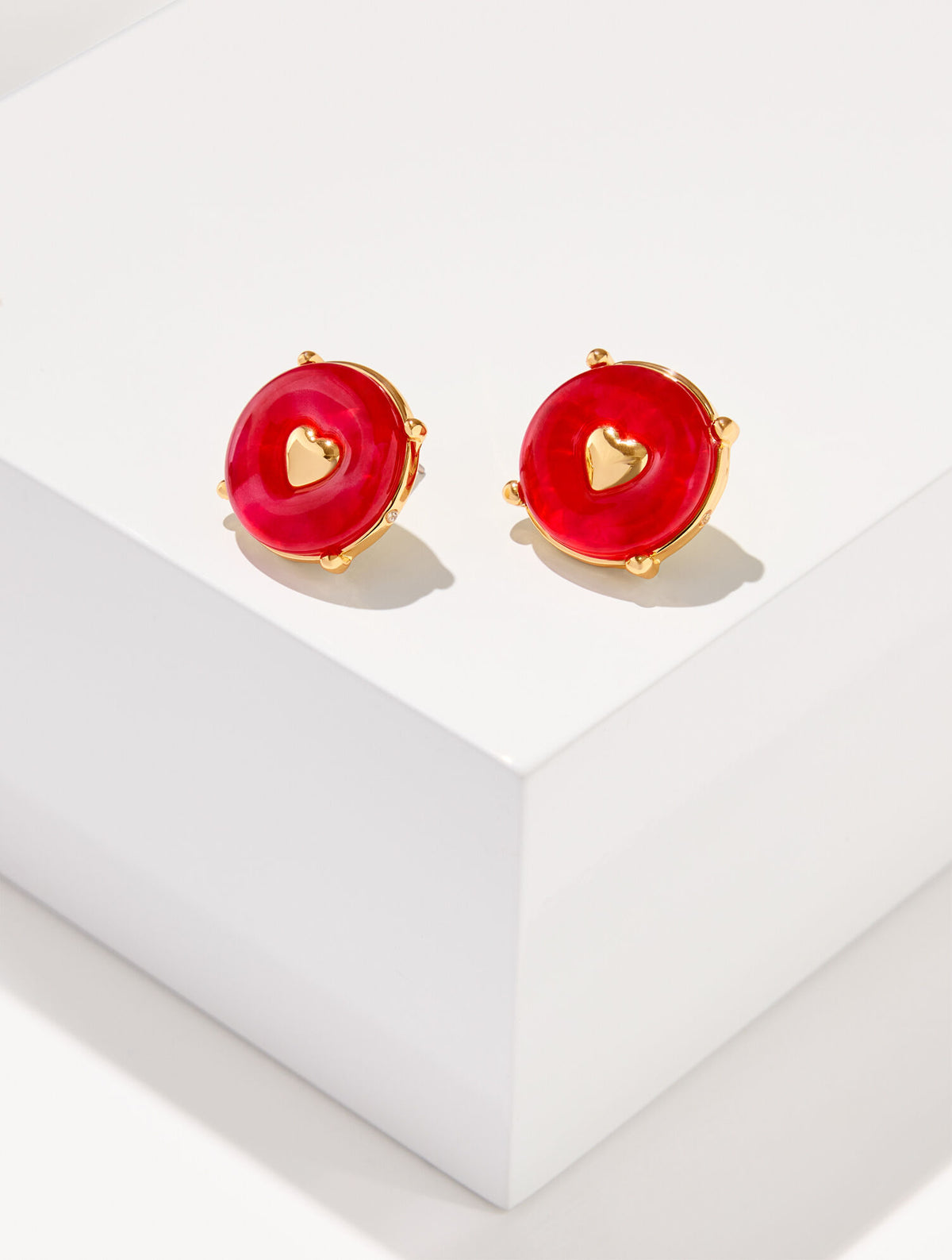 RED POP/GOLD RED VELVET STUD EARRINGS | Talbots for sale
