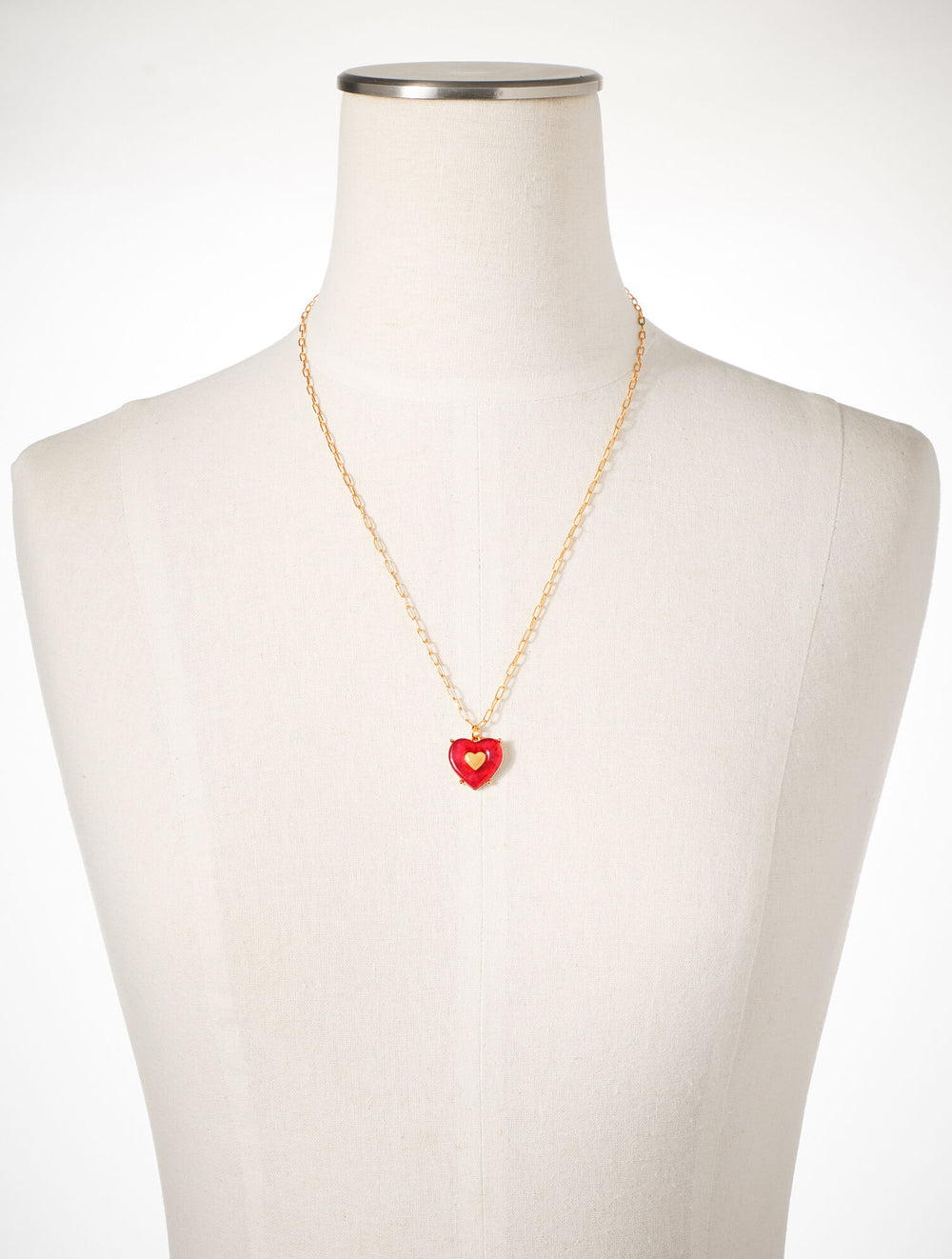 RED POP/GOLD RED VELVET HEART PENDANT NECKLACE | Talbots discount