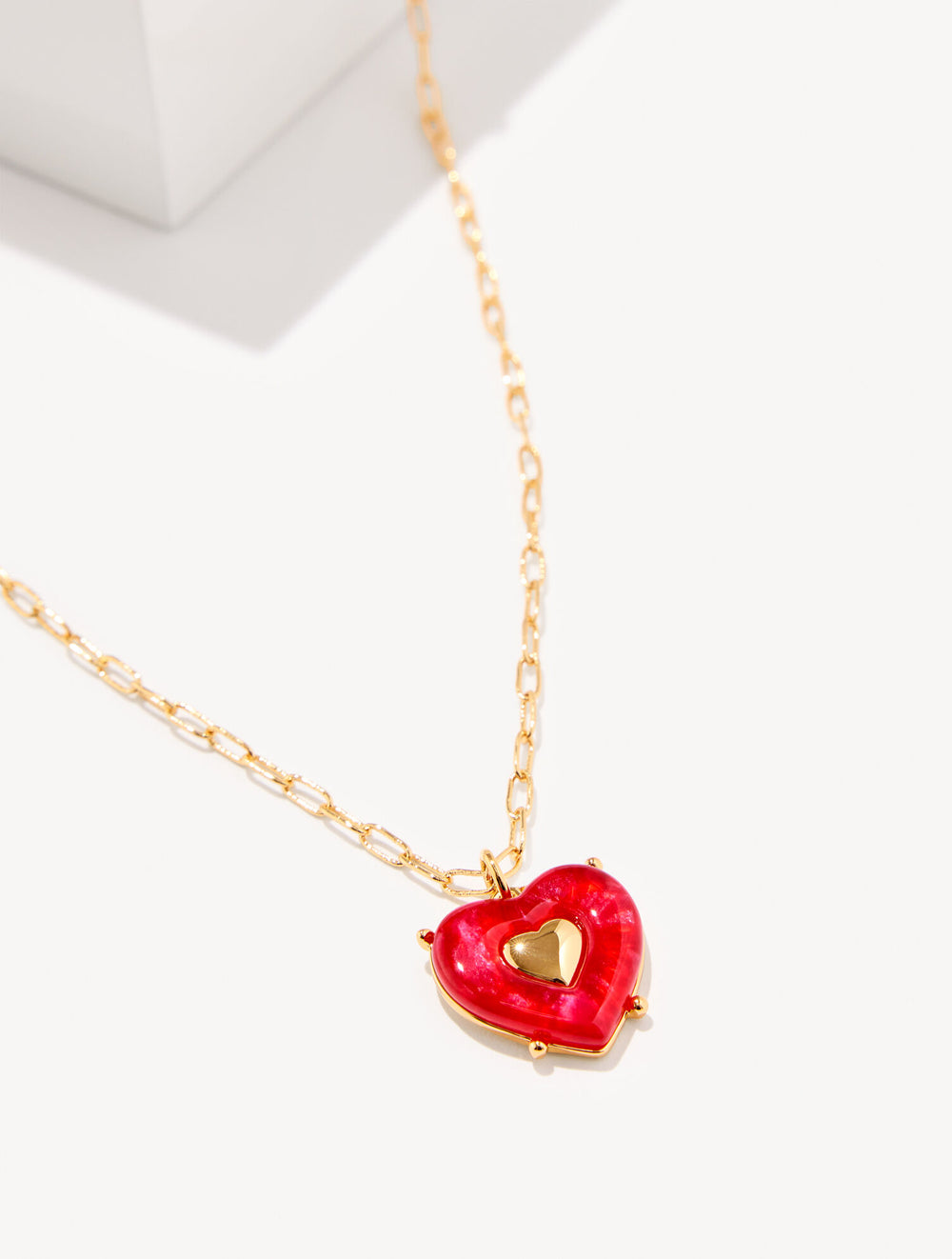 RED POP/GOLD RED VELVET HEART PENDANT NECKLACE | Talbots discount