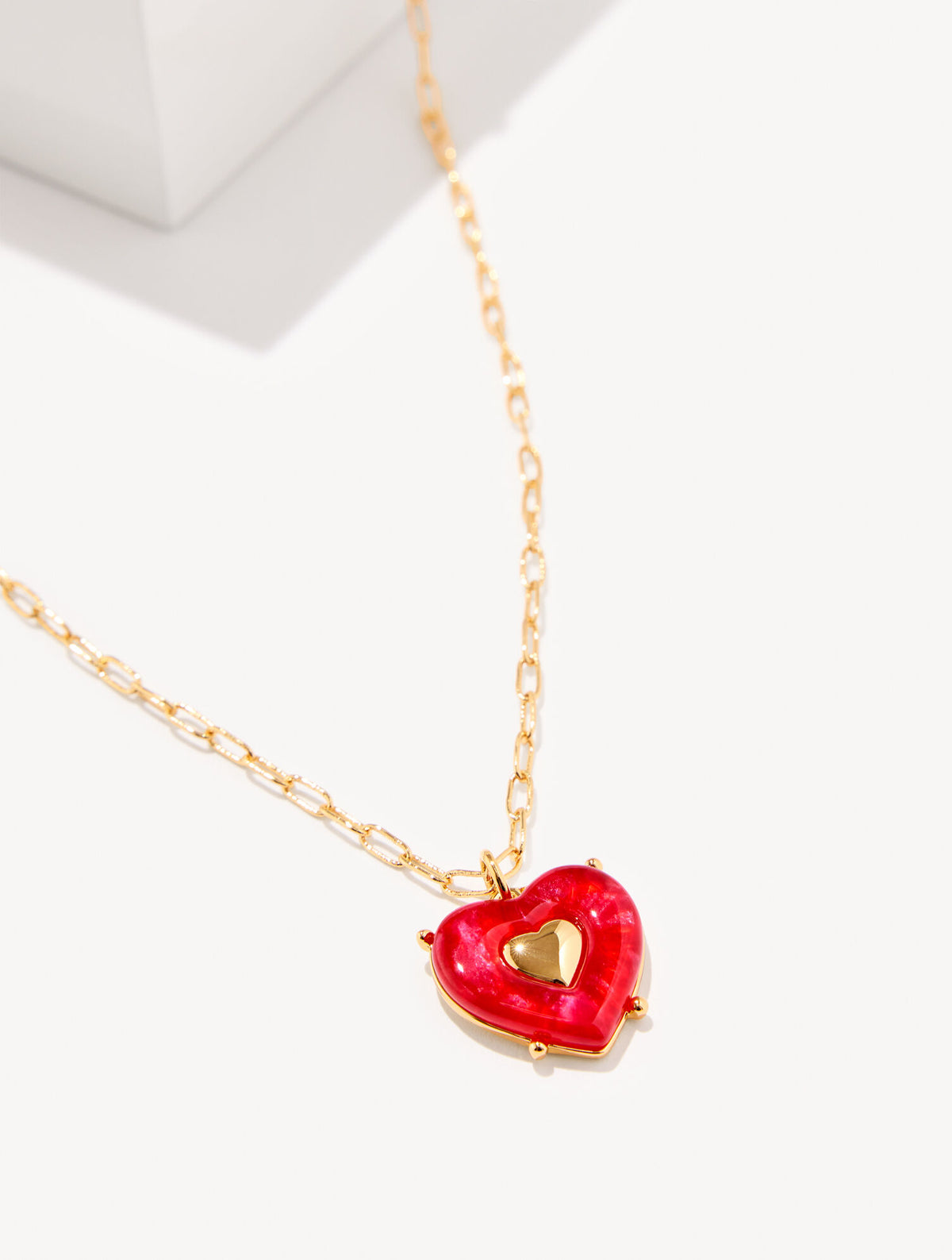 RED POP/GOLD RED VELVET HEART PENDANT NECKLACE | Talbots discount