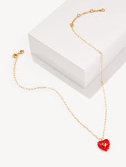 RED POP/GOLD RED VELVET HEART PENDANT NECKLACE | Talbots discount