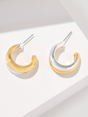 GOLD/SHINY SILVER ROPE SWIRL HOOP EARRINGS | Talbots US
