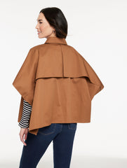 SIERRA BROWN SHORT TRENCH CAPE | Talbots sale