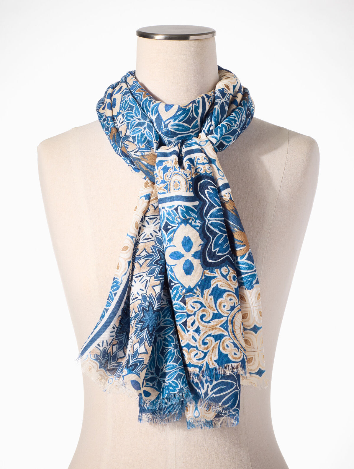 NAVY DUSK MULTI CASABLANCA OBLONG SCARF | Talbots online