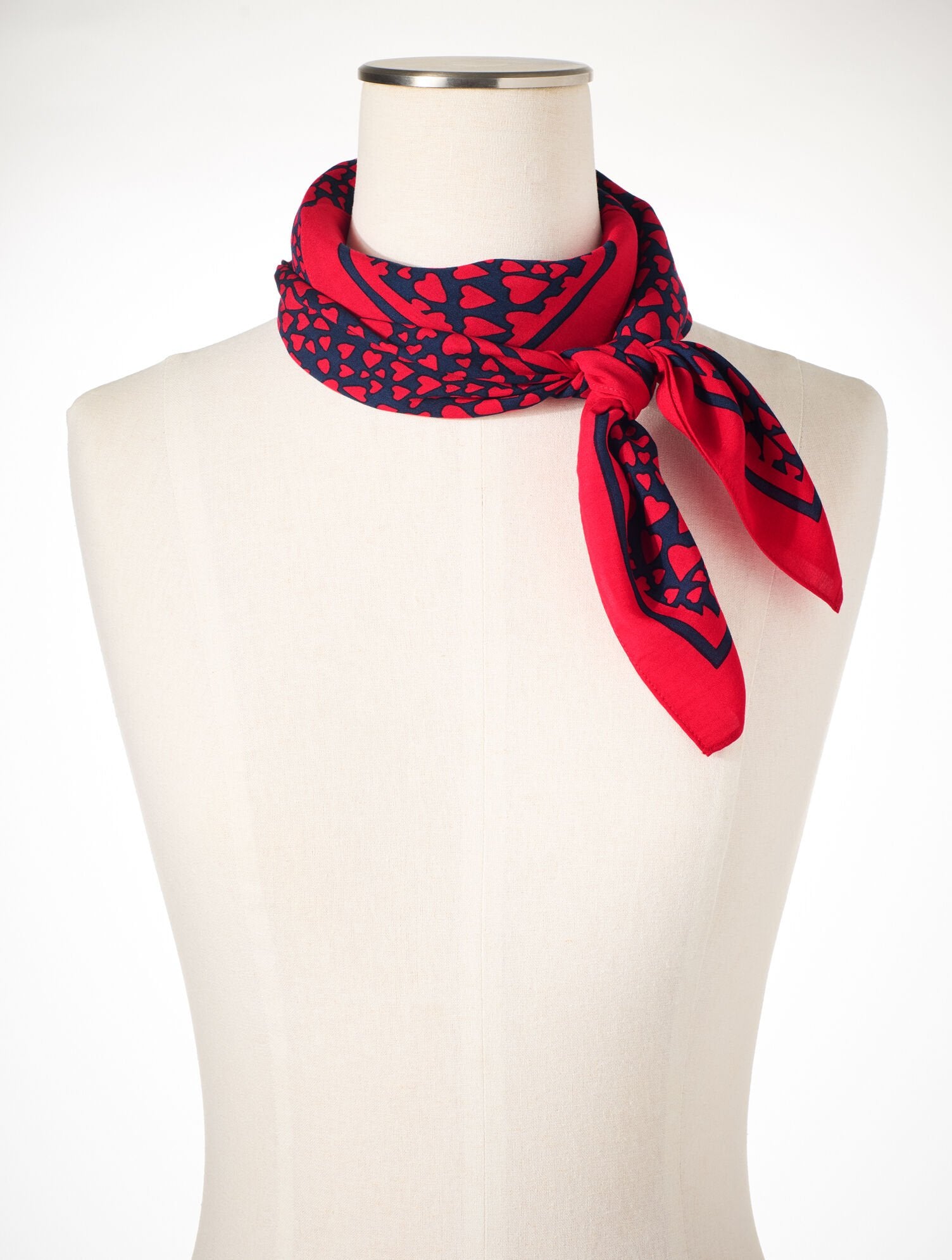 INDIGO BLUE MULTI FLOWING HEARTS SQUARE SCARF | Talbots for sale