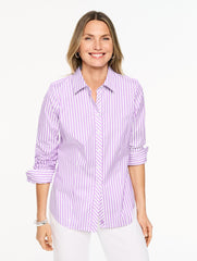SPRING LILAC/WHITE NON-IRON PERFECT SHIRT - AVENUE STRIPE | Talbots sale