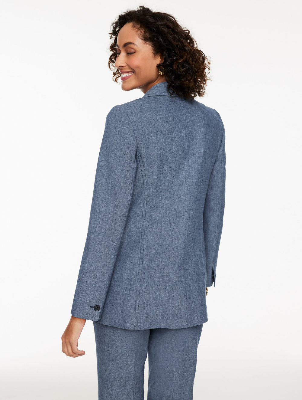 BLUE REFINED DENIM BLAZER | Talbots discount