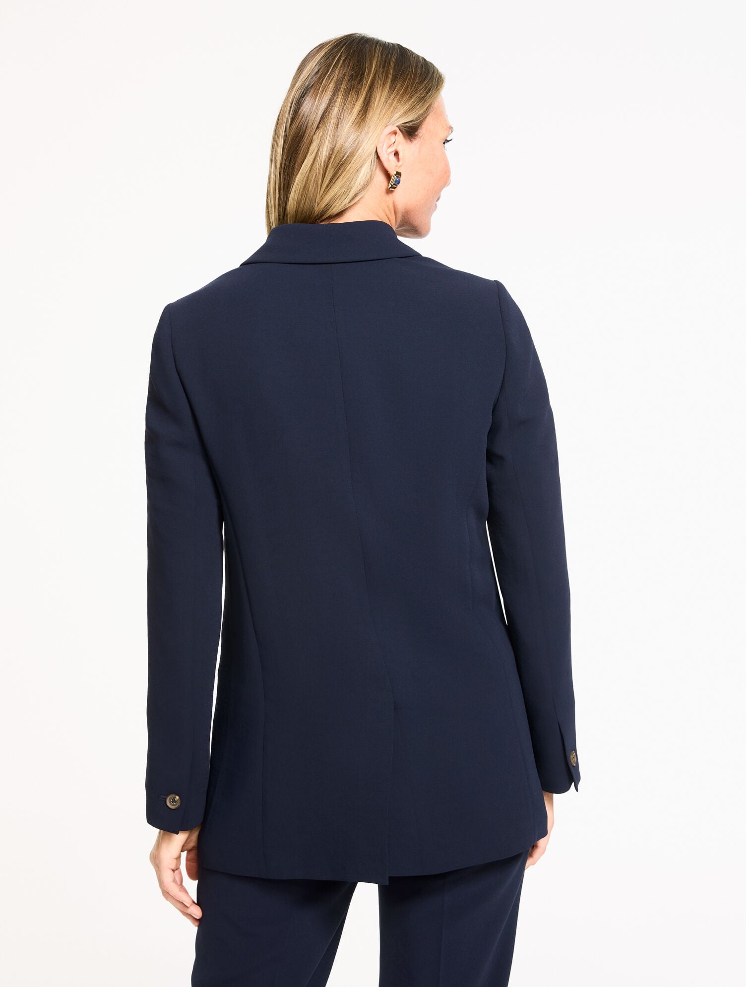 INDIGO BLUE POLISHED CREPE BLAZER | Talbots US