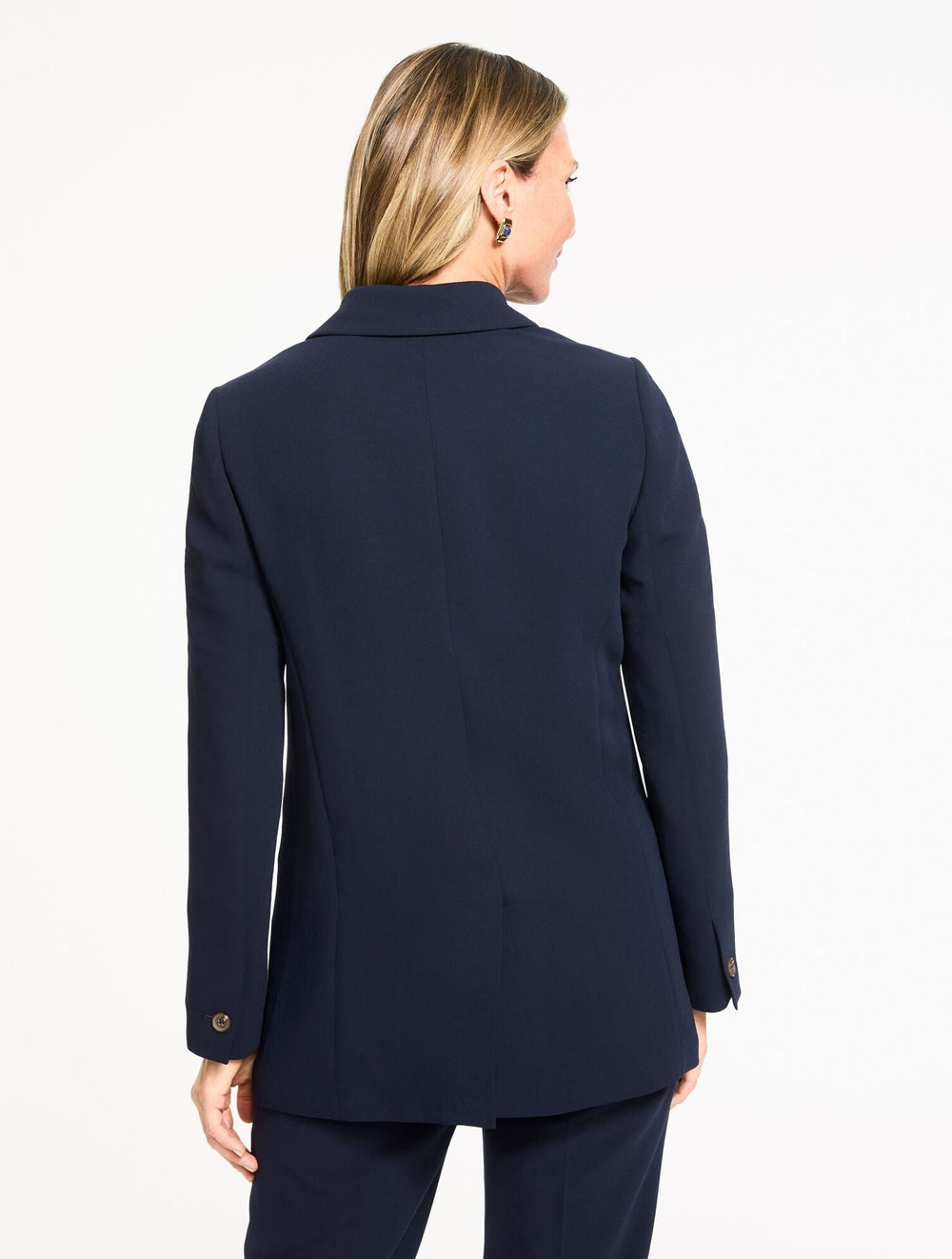 INDIGO BLUE POLISHED CREPE BLAZER | Talbots discount