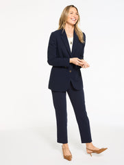 INDIGO BLUE POLISHED CREPE BLAZER | Talbots discount