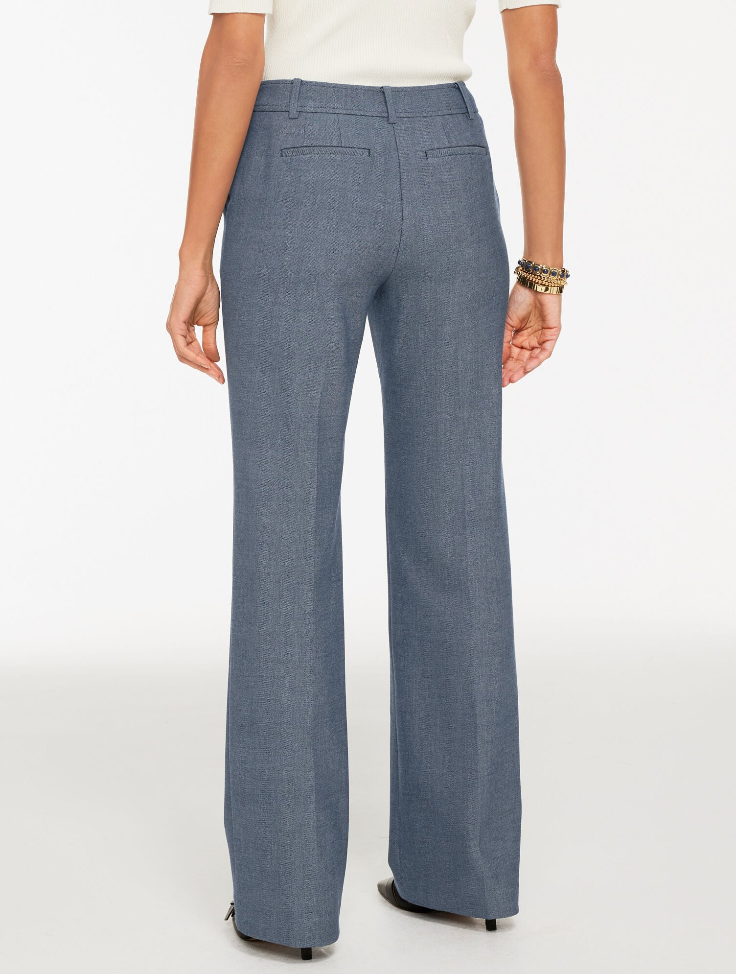 BLUE BOOT LEG REFINED DENIM PANTS | Talbots outlet
