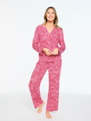 PINK DOGWOOD MULTI TALBOTS X SOMA COOL NIGHTS PAJAMA SET - FLOWING HEARTS | Talbots on sale
