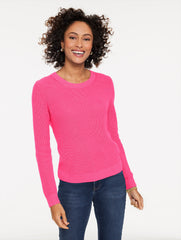 BRIGHT PINK|DUTCH BLUE|INDIGO BLUE|IVORY|JASPER|LAVENDER TULIP SHAKER STITCH CREWNECK SWEATER | Talbots near me
