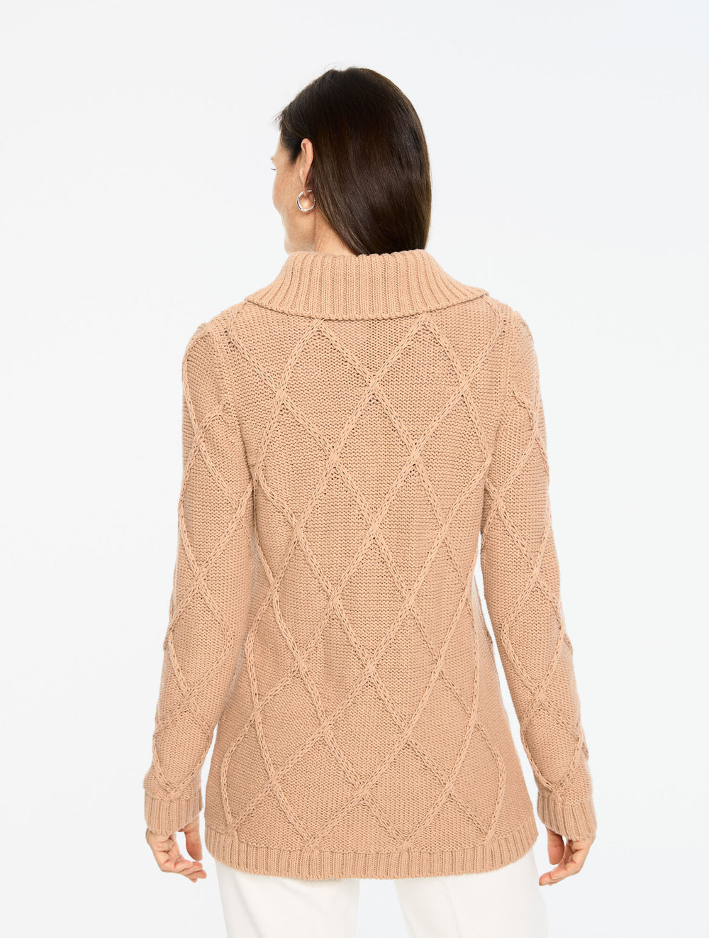 ISLAND SAND DIAMOND CABLE CARDIGAN | Talbots on sale