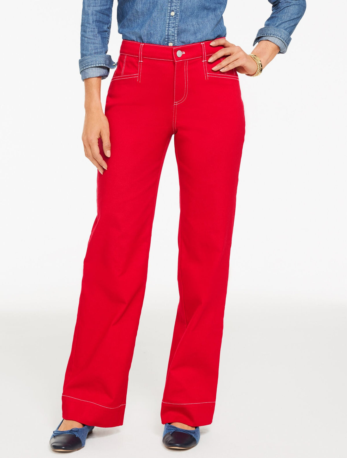 RED POP CLASSIC JEAN TROUSERS - DARTED | Talbots for sale