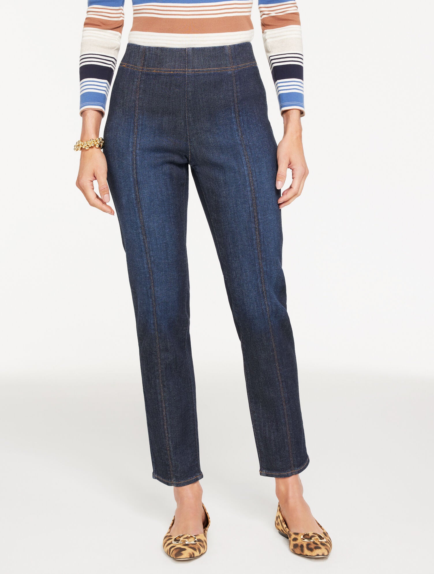 ASBURY WASH SLIM ANKLE PULL-ON TRAVEL JEANS - ASBURY WASH | Talbots outlet