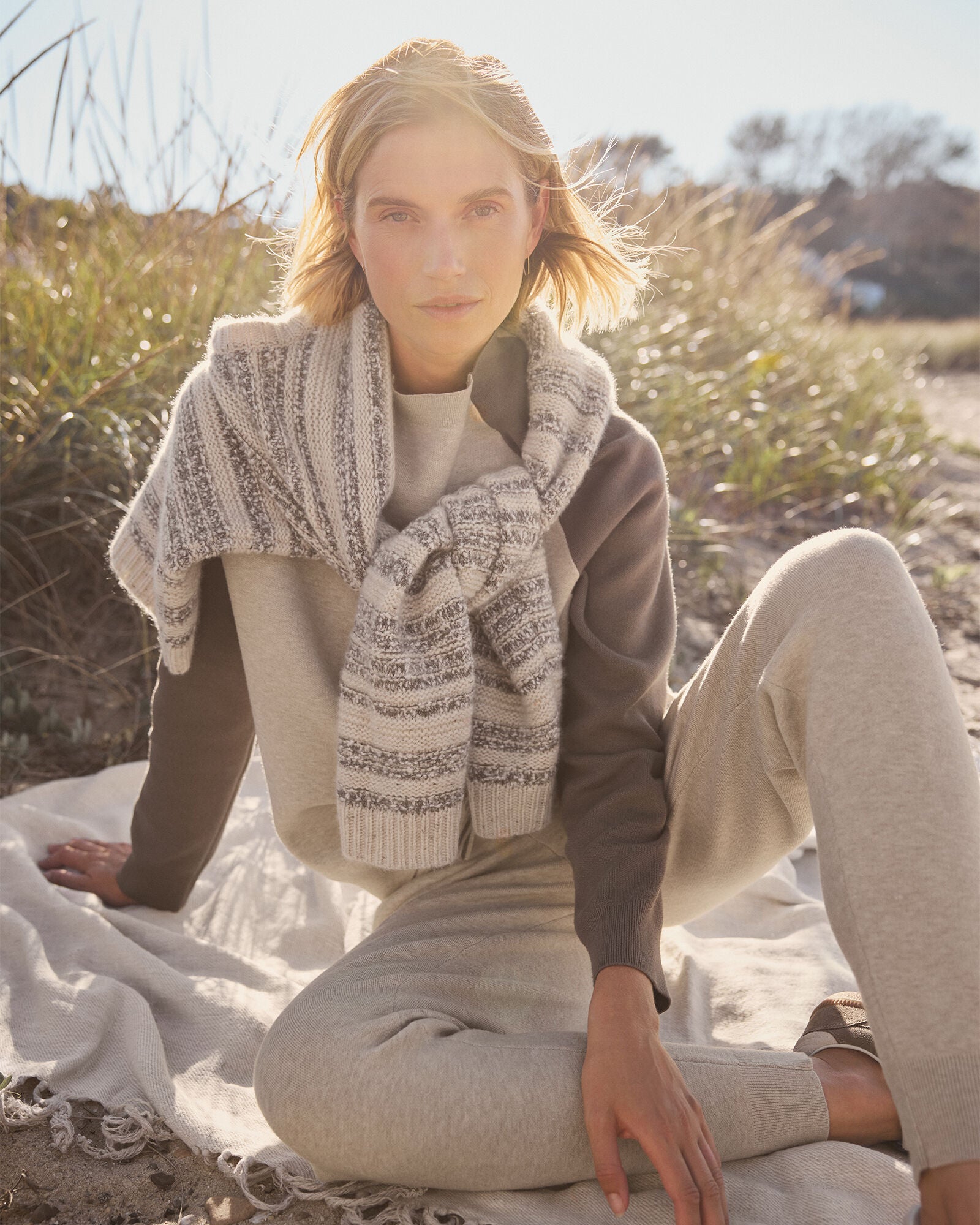 PURE TAUPE HTHR/BROWN VISCOSE BLEND JOGGER | Talbots near me