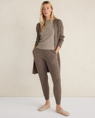SLATE BROWN ORGANIC COTTON CASHMERE CABLE CARDIGAN | Talbots on sale