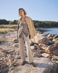PURE TAUPE NEP HTHR CASHMERE STRAIGHT LEG PANTS | Talbots outlet