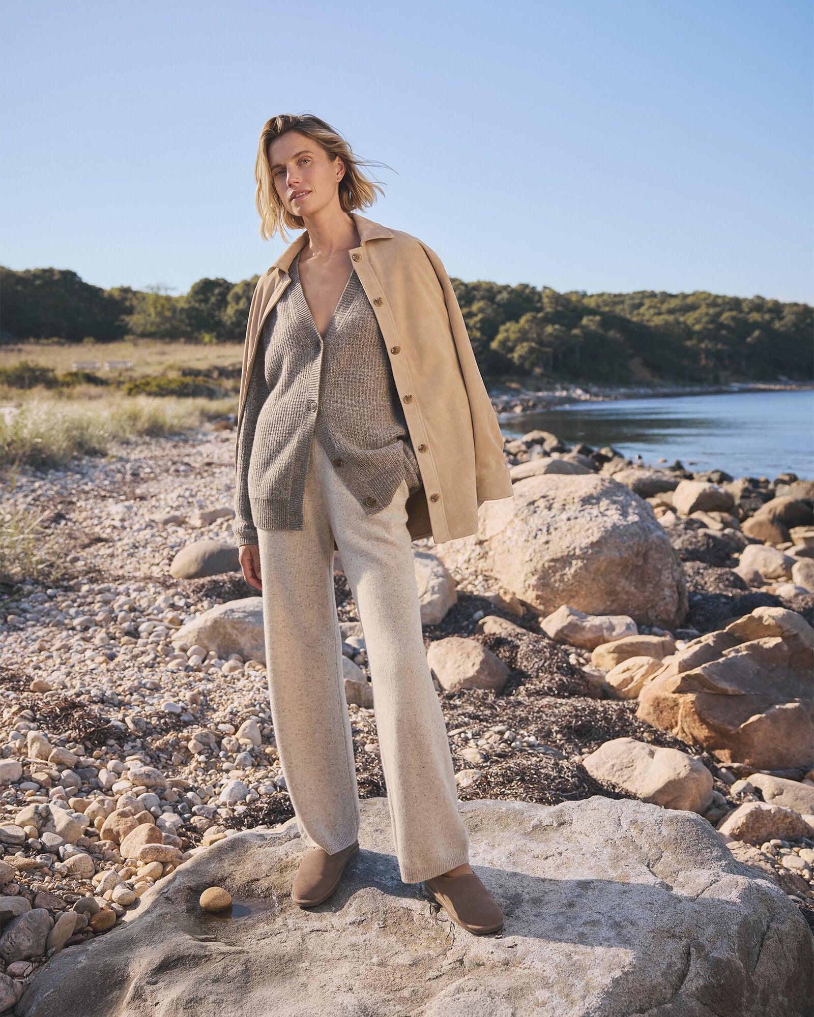 PURE TAUPE NEP HTHR CASHMERE STRAIGHT LEG PANTS | Talbots US