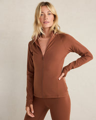 BURNT SPICE|SLATE BROWN BALANCE FULL-ZIP JACKET | Talbots for sale