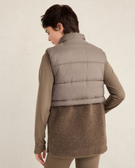 SLATE BROWN SHERPA PUFFER VEST | Talbots US