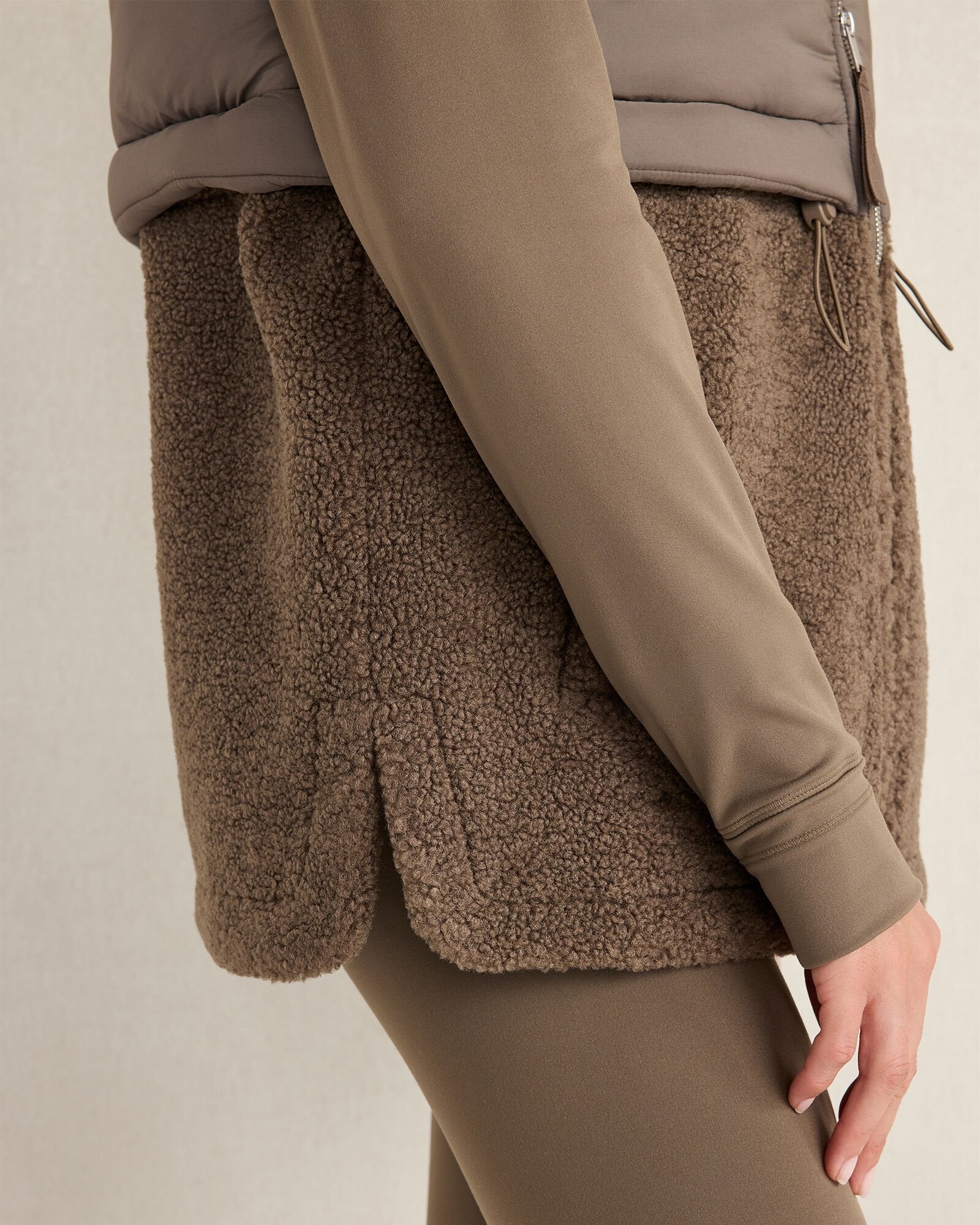 SLATE BROWN SHERPA PUFFER VEST | Talbots US
