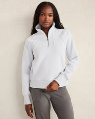 GLACIER FROST|RAINFALL CLOUD FLEECE HALF-ZIP PULLOVER | Talbots US