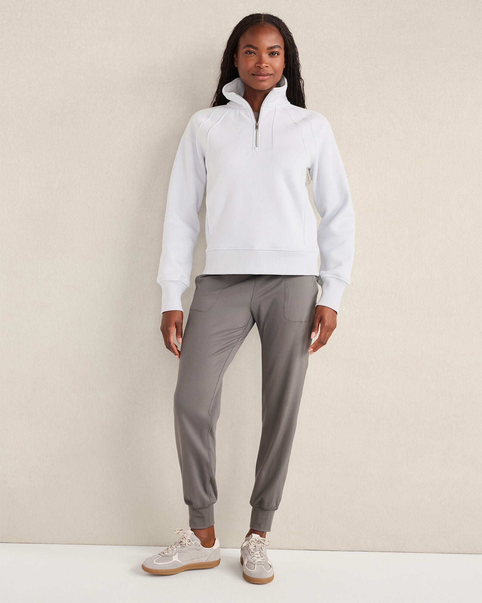 GLACIER FROST|RAINFALL CLOUD FLEECE HALF-ZIP PULLOVER | Talbots online