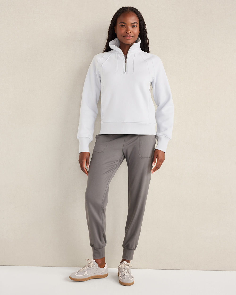 GLACIER FROST|RAINFALL CLOUD FLEECE HALF-ZIP PULLOVER | Talbots online
