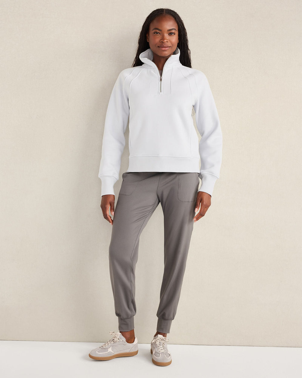 GLACIER FROST|RAINFALL CLOUD FLEECE HALF-ZIP PULLOVER | Talbots US