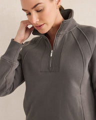 GLACIER FROST|RAINFALL CLOUD FLEECE HALF-ZIP PULLOVER | Talbots US