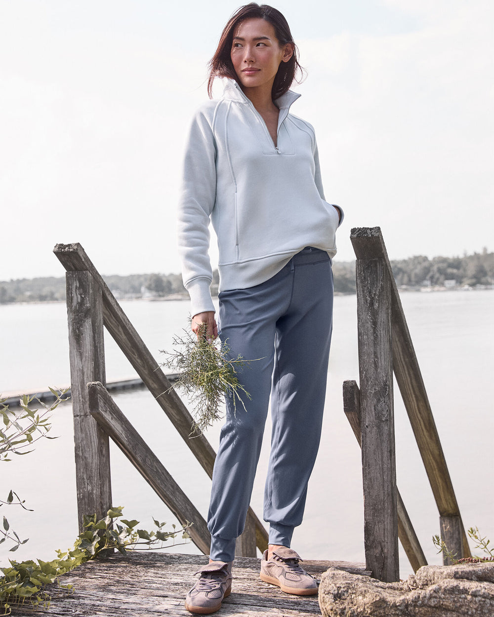 GLACIER FROST|RAINFALL CLOUD FLEECE HALF-ZIP PULLOVER | Talbots online