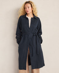 NIGHTFALL LINEN BLEND DOBBY TRENCH COAT | Talbots sale