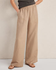 NIGHTFALL|ROPE LINEN BLEND DOBBY WIDE LEG PANTS | Talbots near me