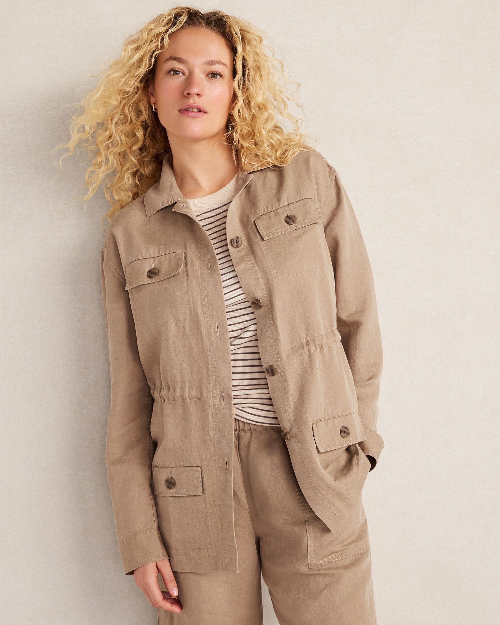ROPE LINEN BLEND DOBBY JACKET | Talbots near me
