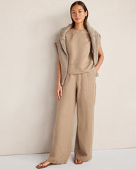 NIGHTFALL|ROPE LINEN BLEND DOBBY SHORT SLEEVE TOP | Talbots near me