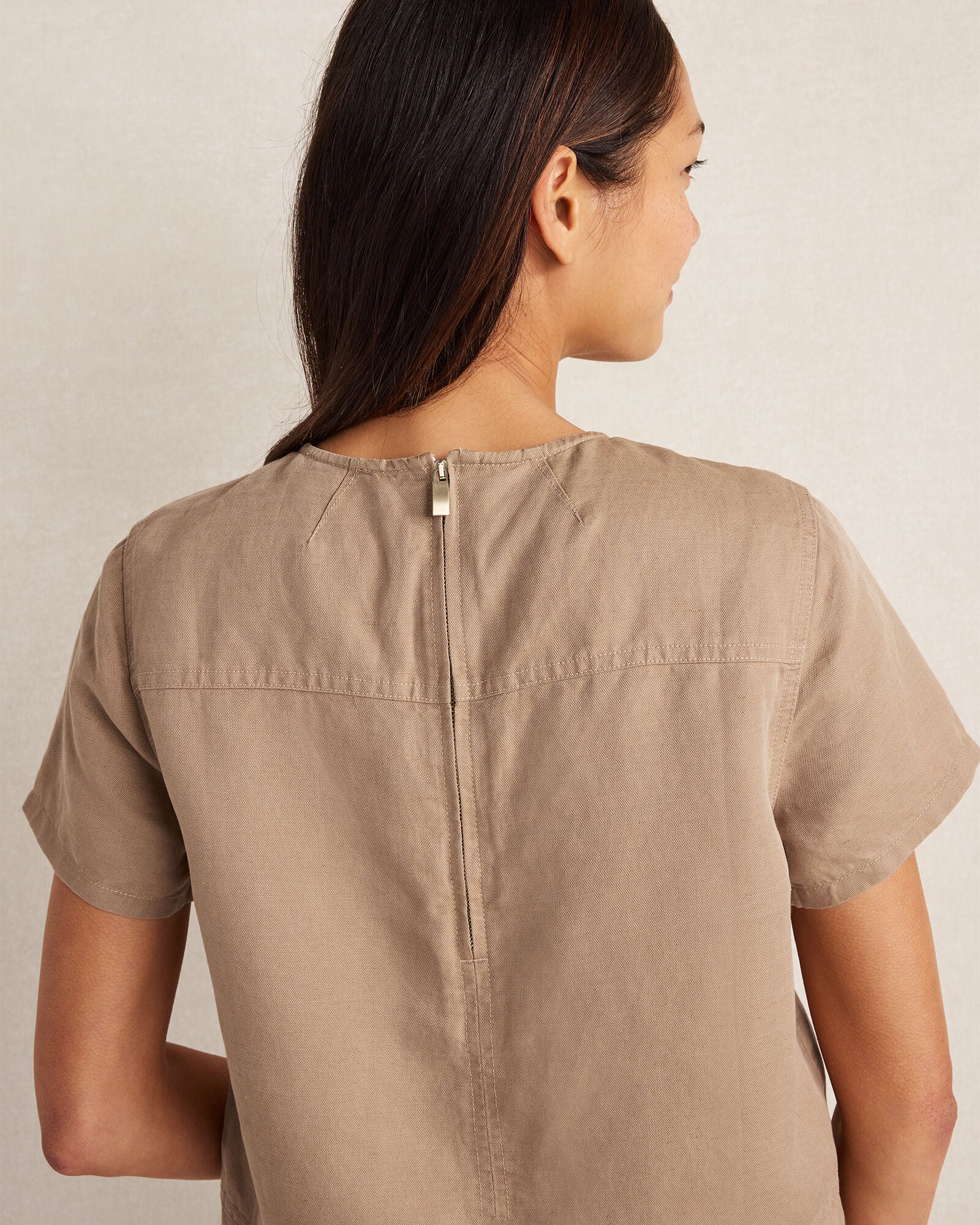 NIGHTFALL|ROPE LINEN BLEND DOBBY SHORT SLEEVE TOP | Talbots near me