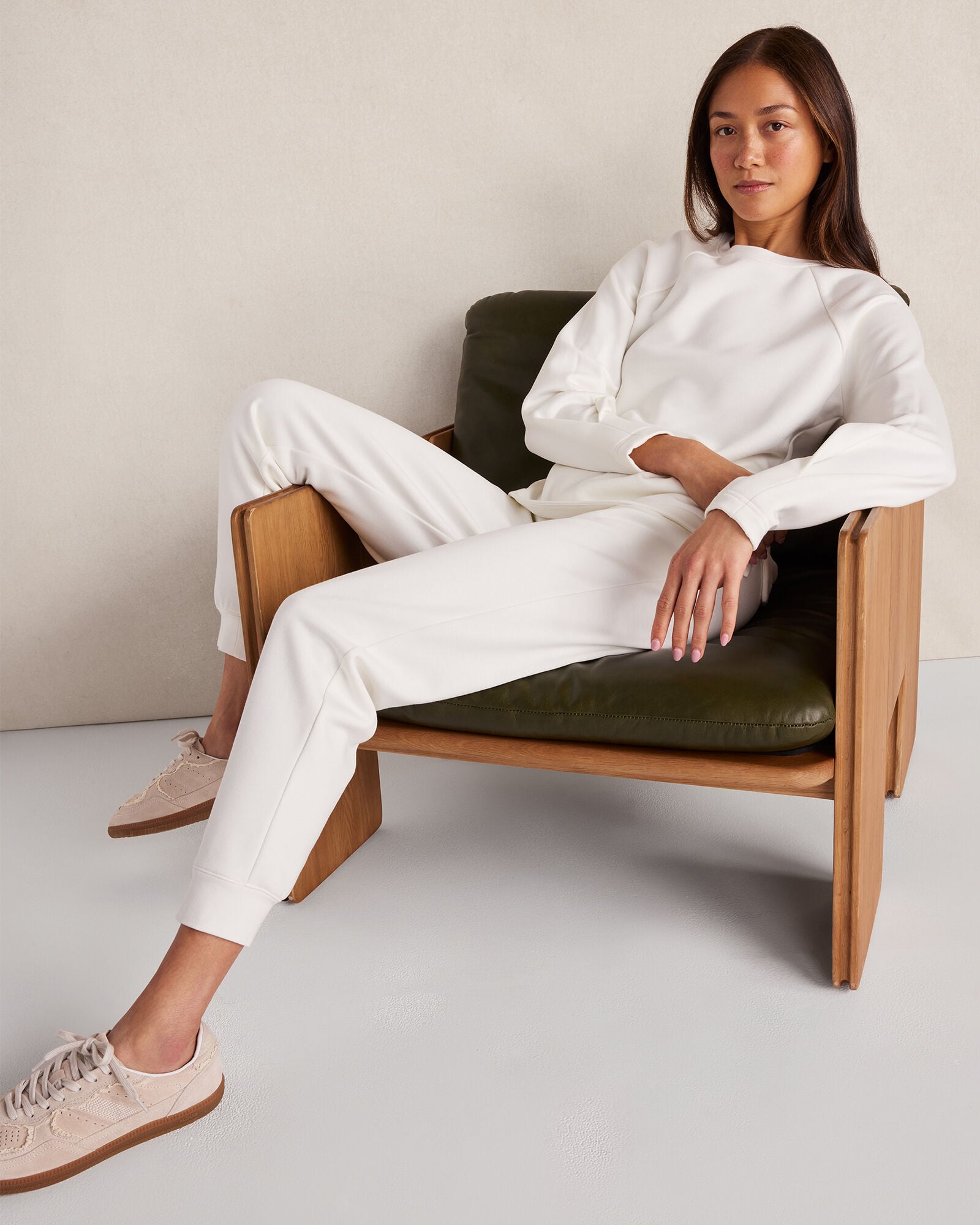 IVORY SOFT-BRUSHED FLEECE PLEATED CREWNECK | Talbots on sale