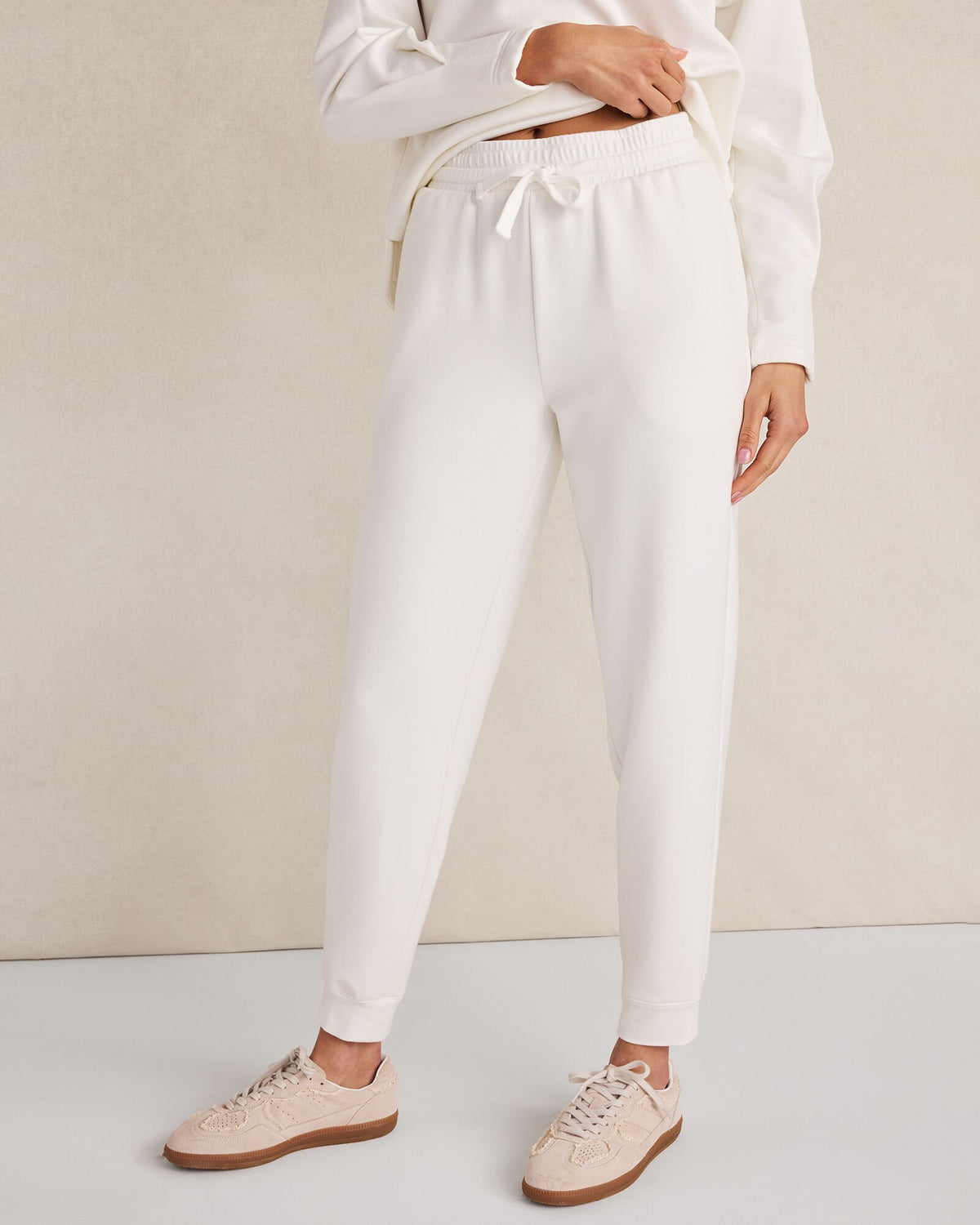 IVORY SOFT-BRUSHED FLEECE JOGGERS | Talbots sale