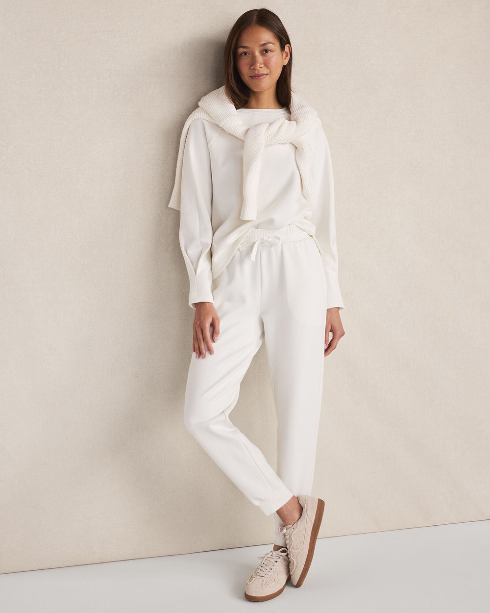 IVORY SOFT-BRUSHED FLEECE JOGGERS | Talbots US
