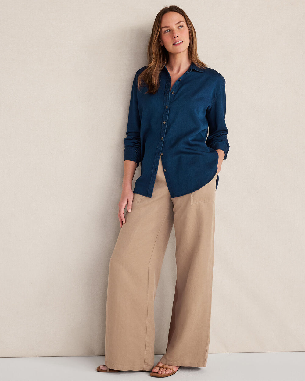 DARK WASH INDIGO TWILL THE DAILY SHIRT IN INDIGO TWILL | Talbots outlet