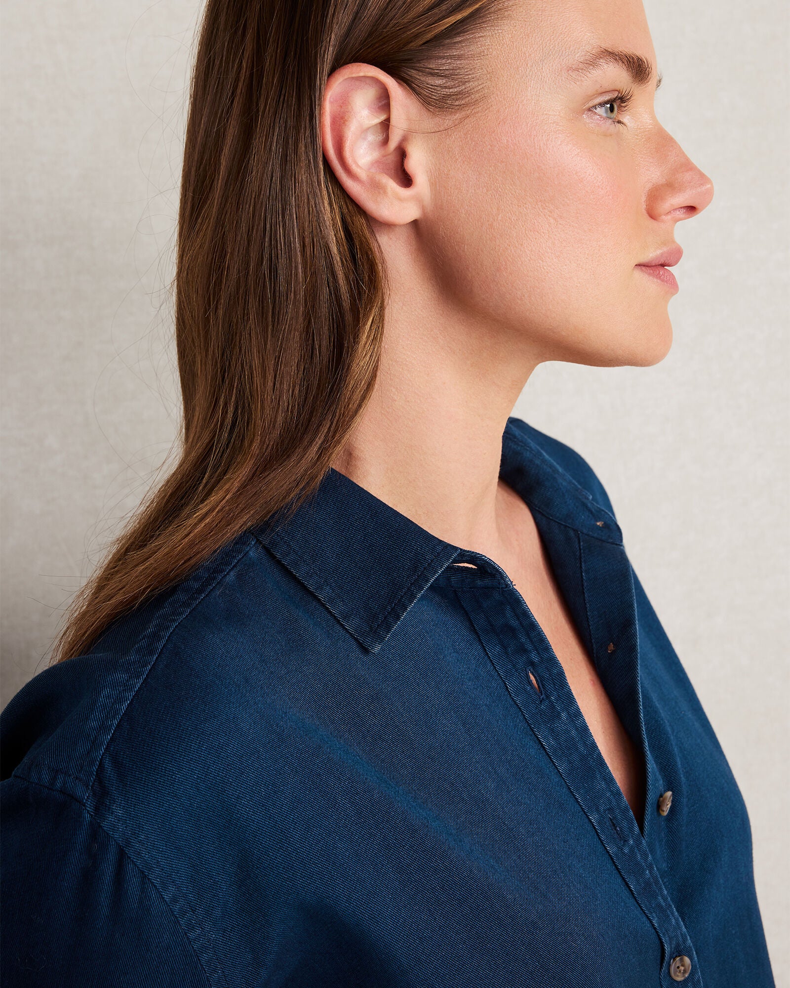 DARK WASH INDIGO TWILL THE DAILY SHIRT IN INDIGO TWILL | Talbots outlet