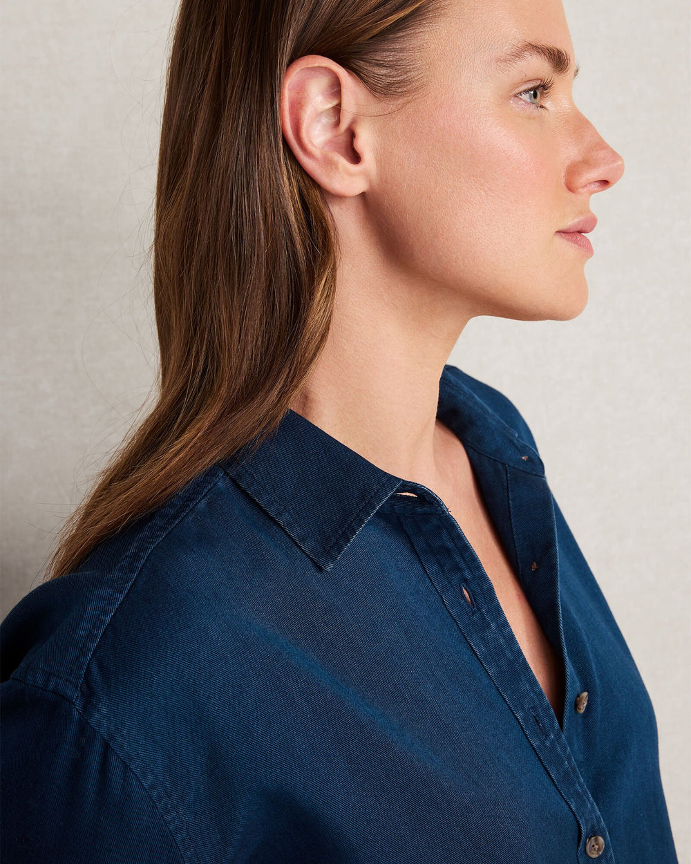 DARK WASH INDIGO TWILL THE DAILY SHIRT IN INDIGO TWILL | Talbots sale