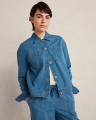 INDIGO WASH ORGANIC COTTON DENIM BOXY JACKET | Talbots online