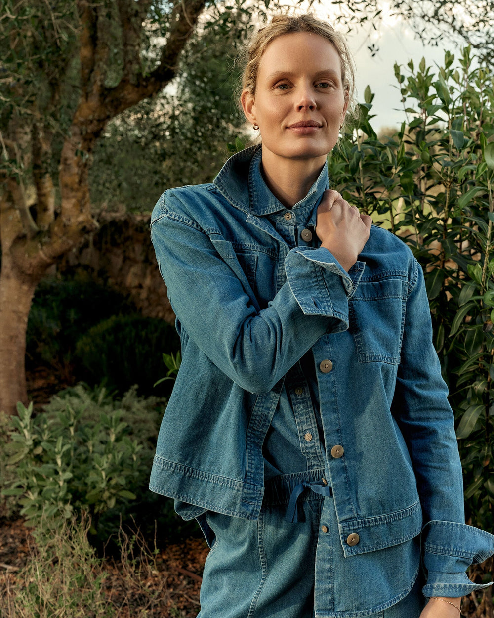 INDIGO WASH ORGANIC COTTON DENIM BOXY JACKET | Talbots online