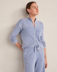 GARMENT DYE NIGHTFALL|GARMENT DYE WAVE ORGANIC COTTON ROLL NECK CARDIGAN | Talbots sale